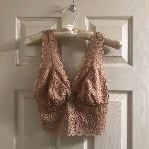 Lace Bralette Top in Mauve